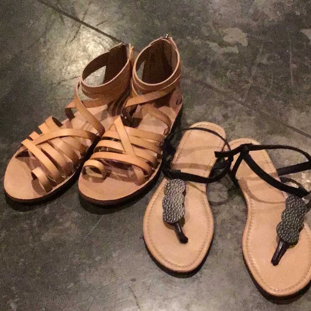 Nude zip up sandals size 6.5
